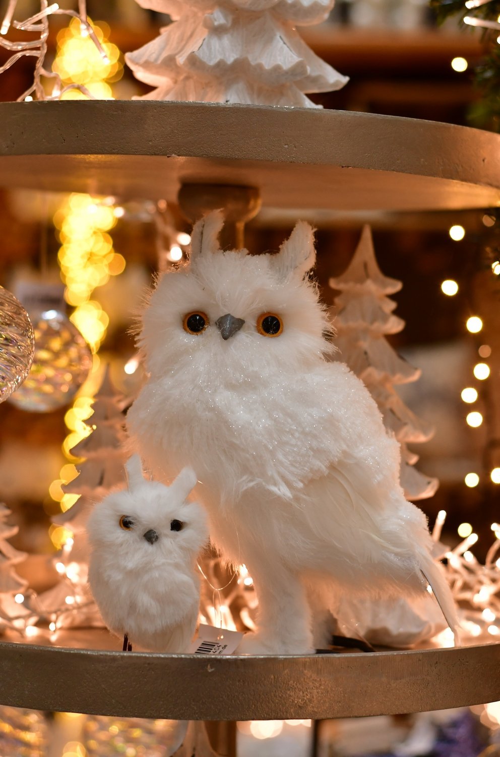 Weiße Deko Eulen groß und klein