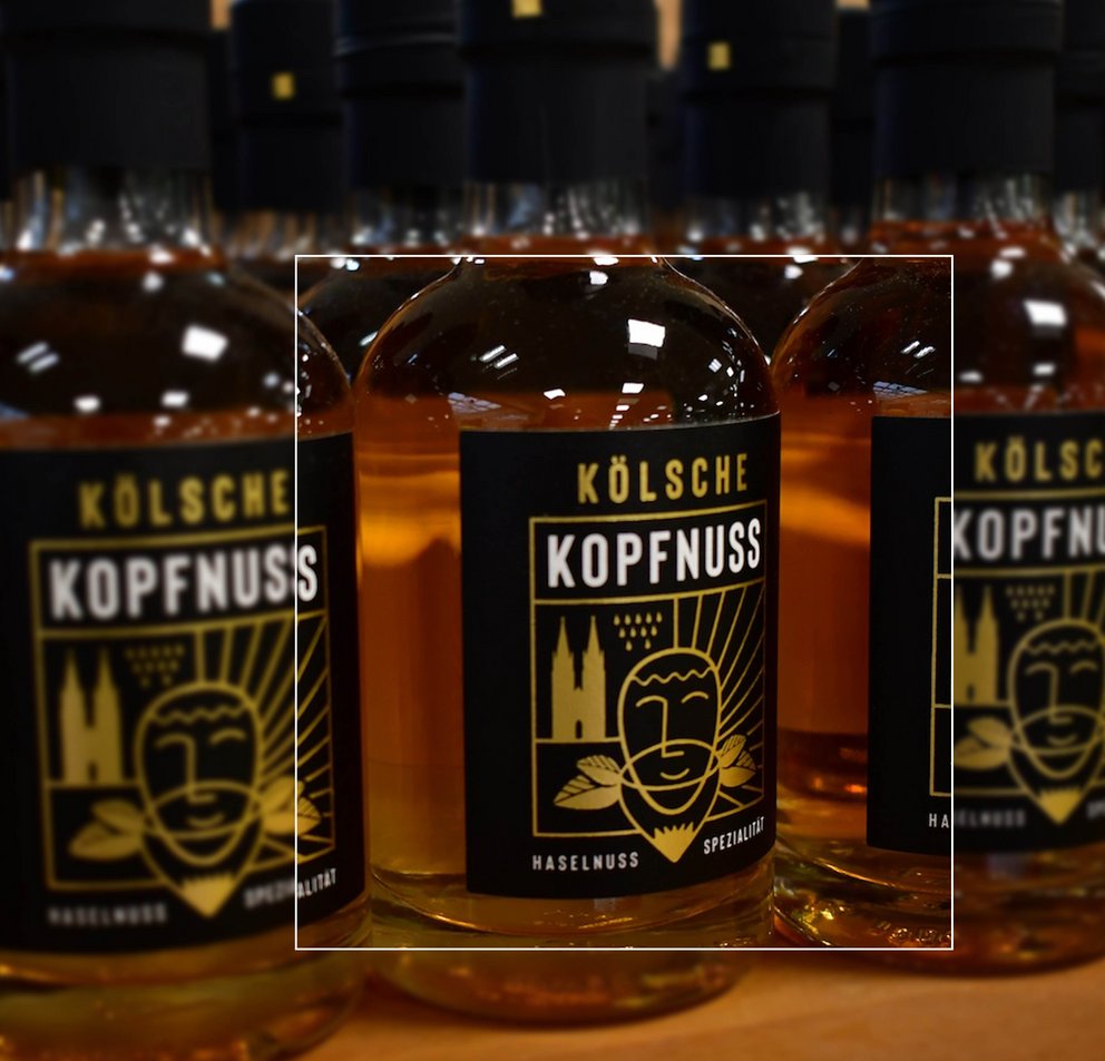 Schnapsflaschen Kölsch Kopfnuss