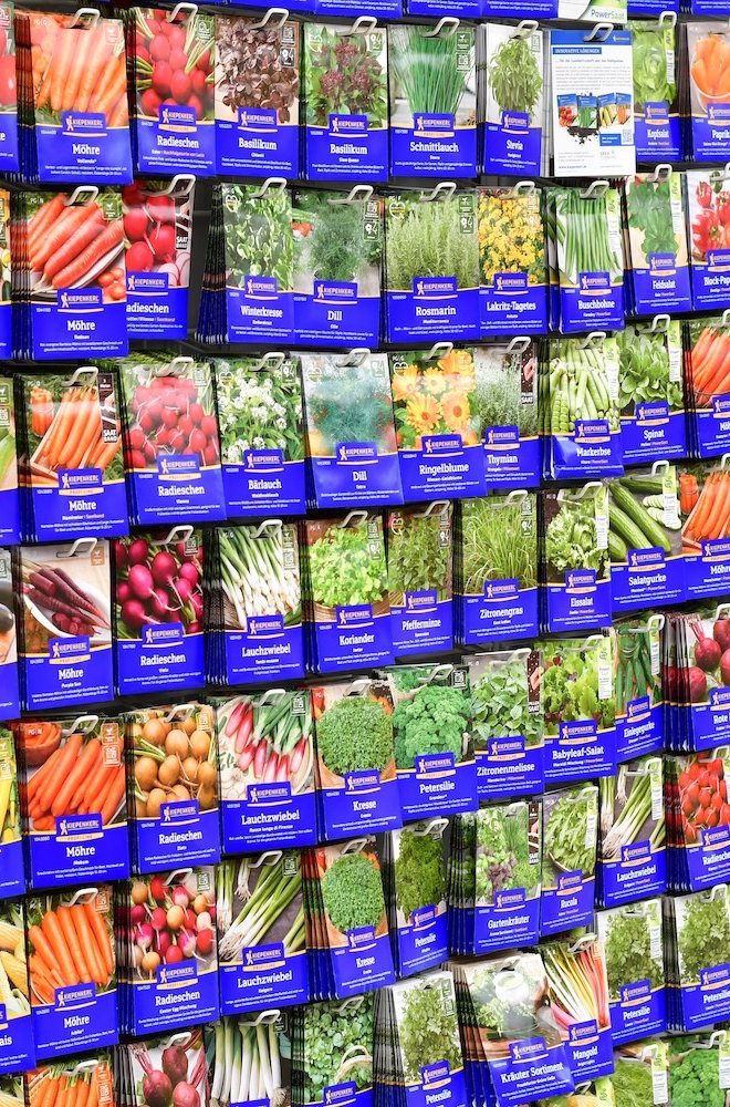 Übersicht Saatgut Dinger’s Gartencenter